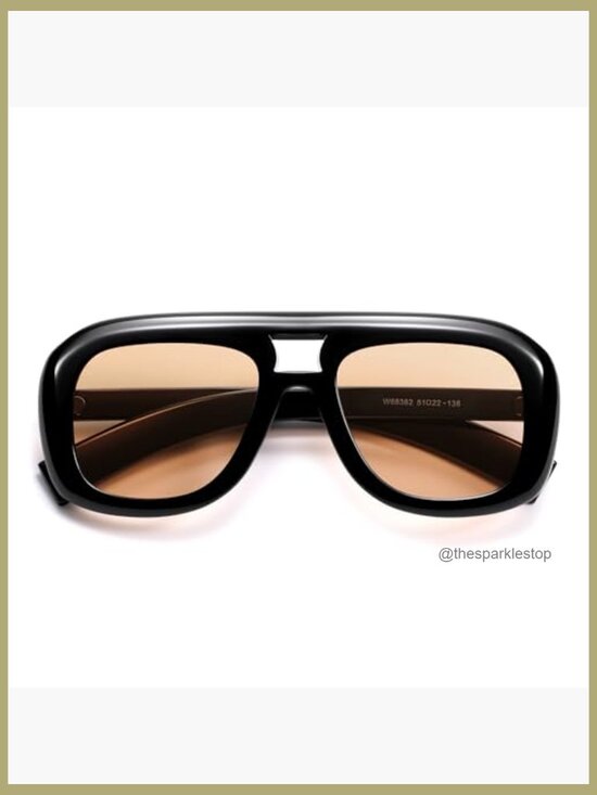 Retro Oversized Aviator Sunglasses, UV400 Protection, Plastic Frame main image 6